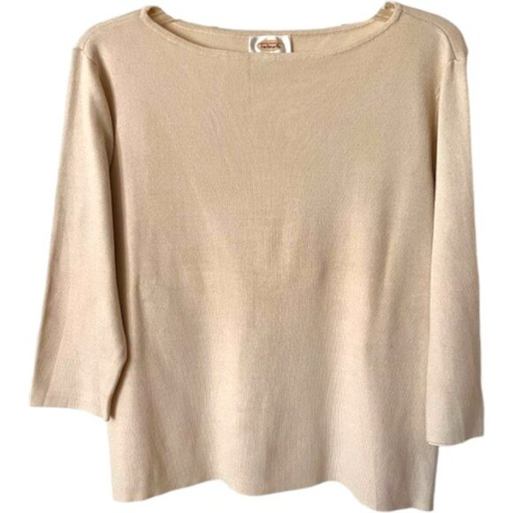Talbots Silk Blend Sweater 3/4 Sleeves - Ivory - L - Picture 2 of 9
